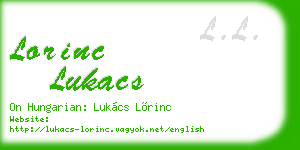 lorinc lukacs business card